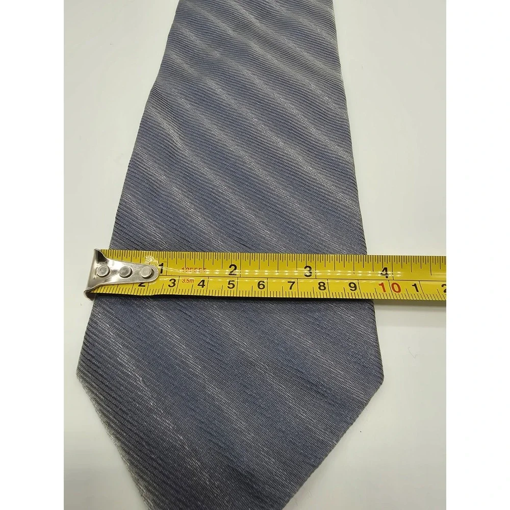 Today's Man Made In Italy Striped Necktie Blue Gray Tie 56